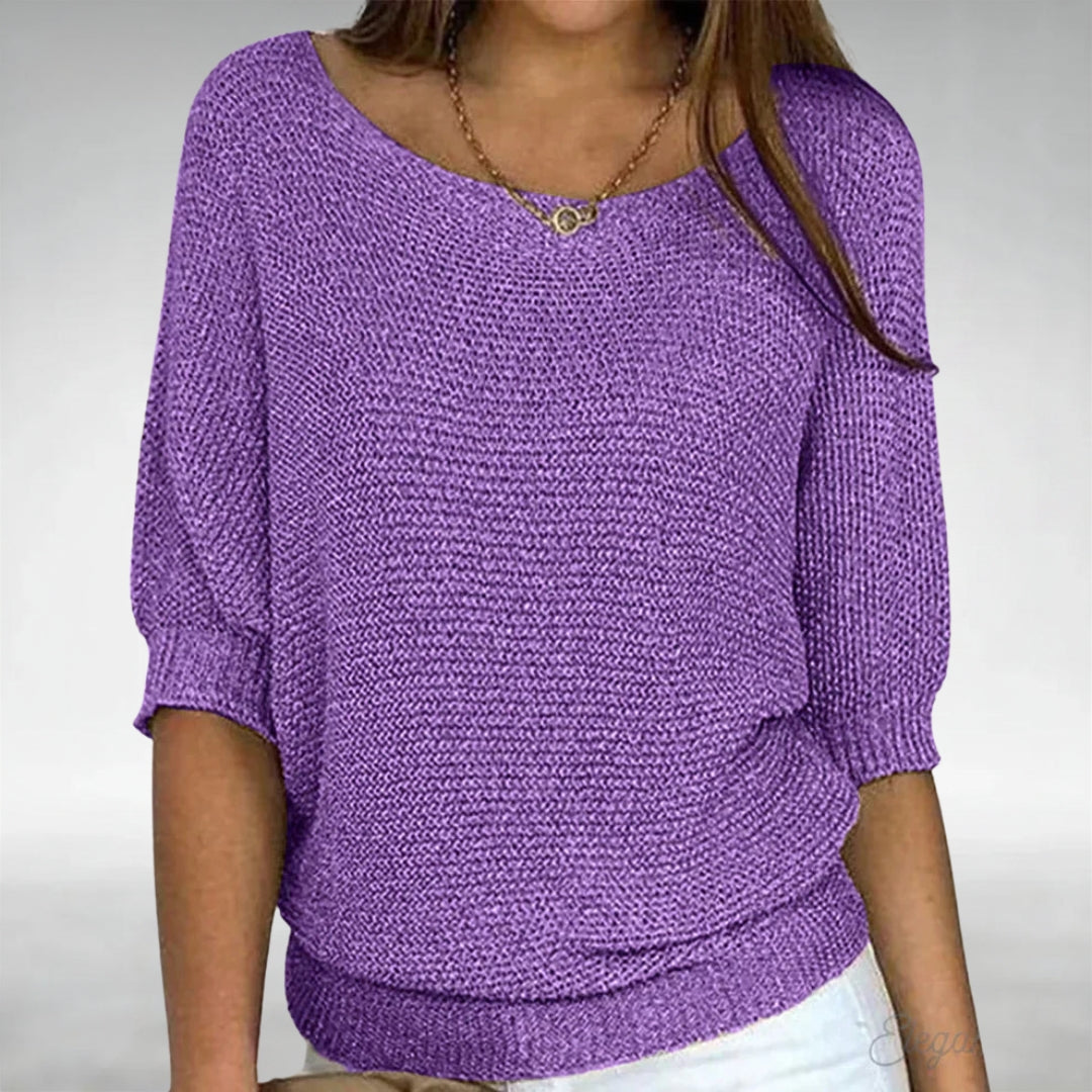 Pull élégant à col bateau – Violet