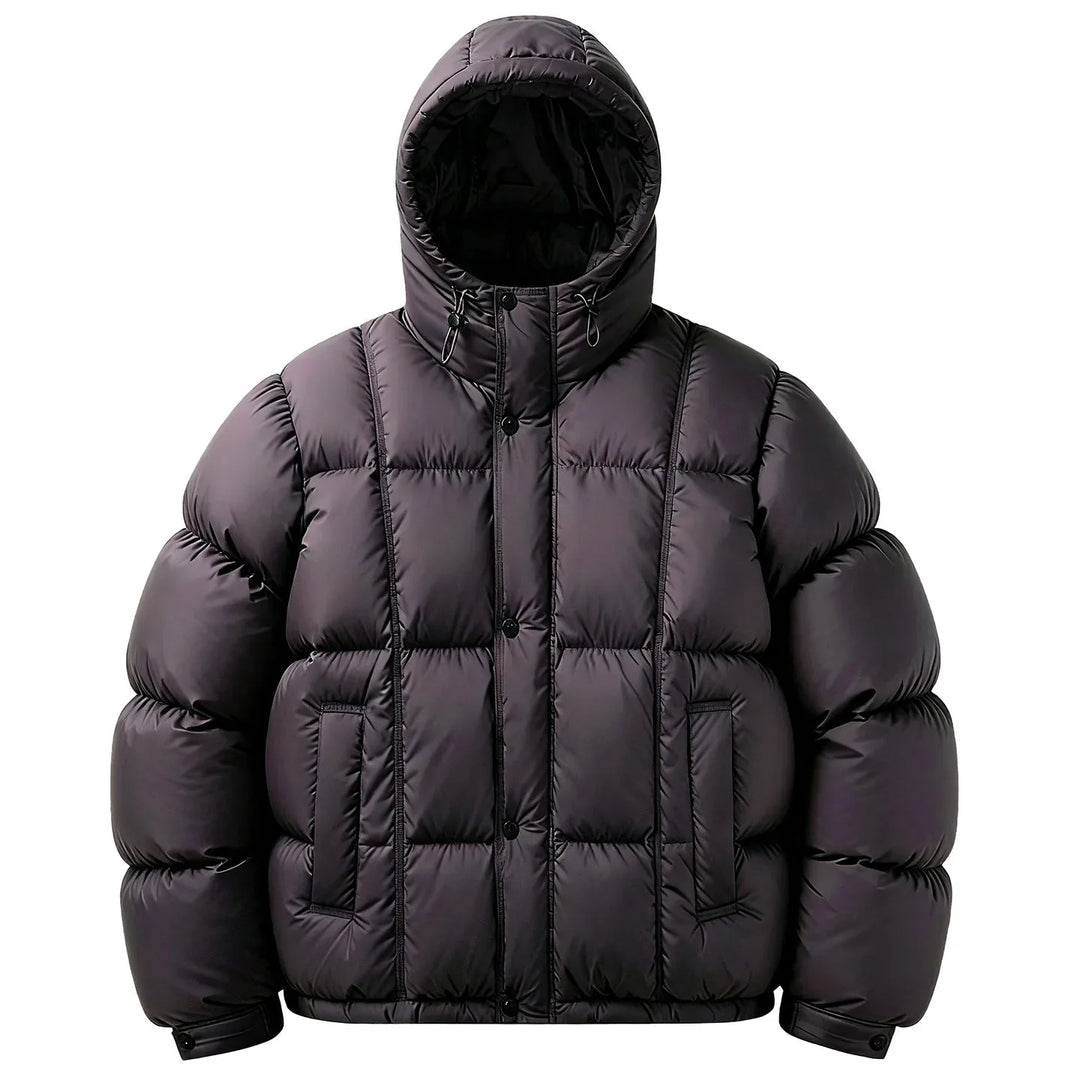 Veste Bouffante à Capuche – Violet Foncé
