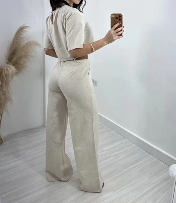 Aini | Ensemble décontracté avec pantalons évasés pour femmes