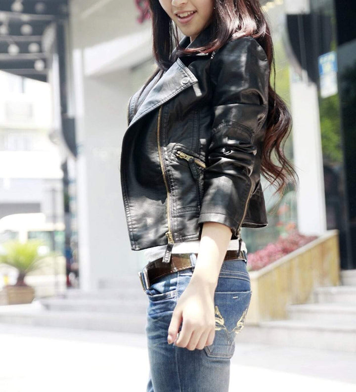Veste en Similicuir Noir | Style Motard | Élégance Rock