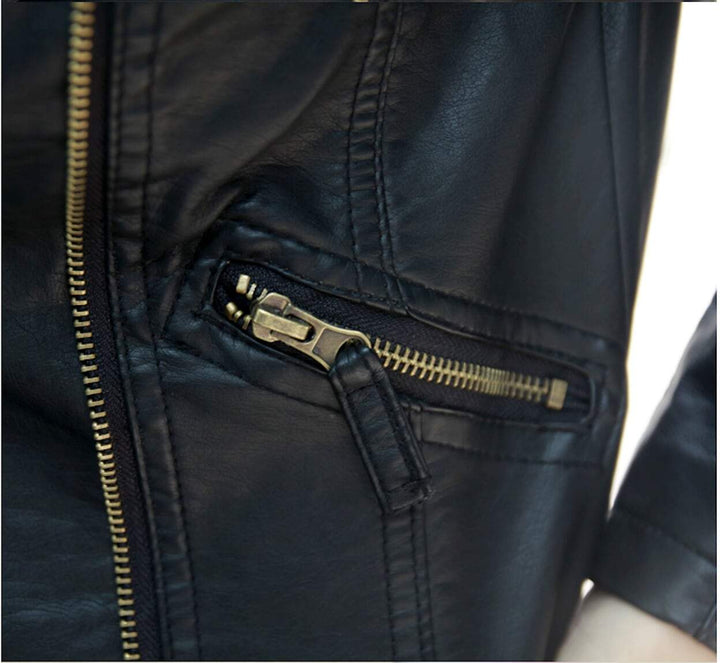 Veste en Similicuir Noir | Style Motard | Élégance Rock